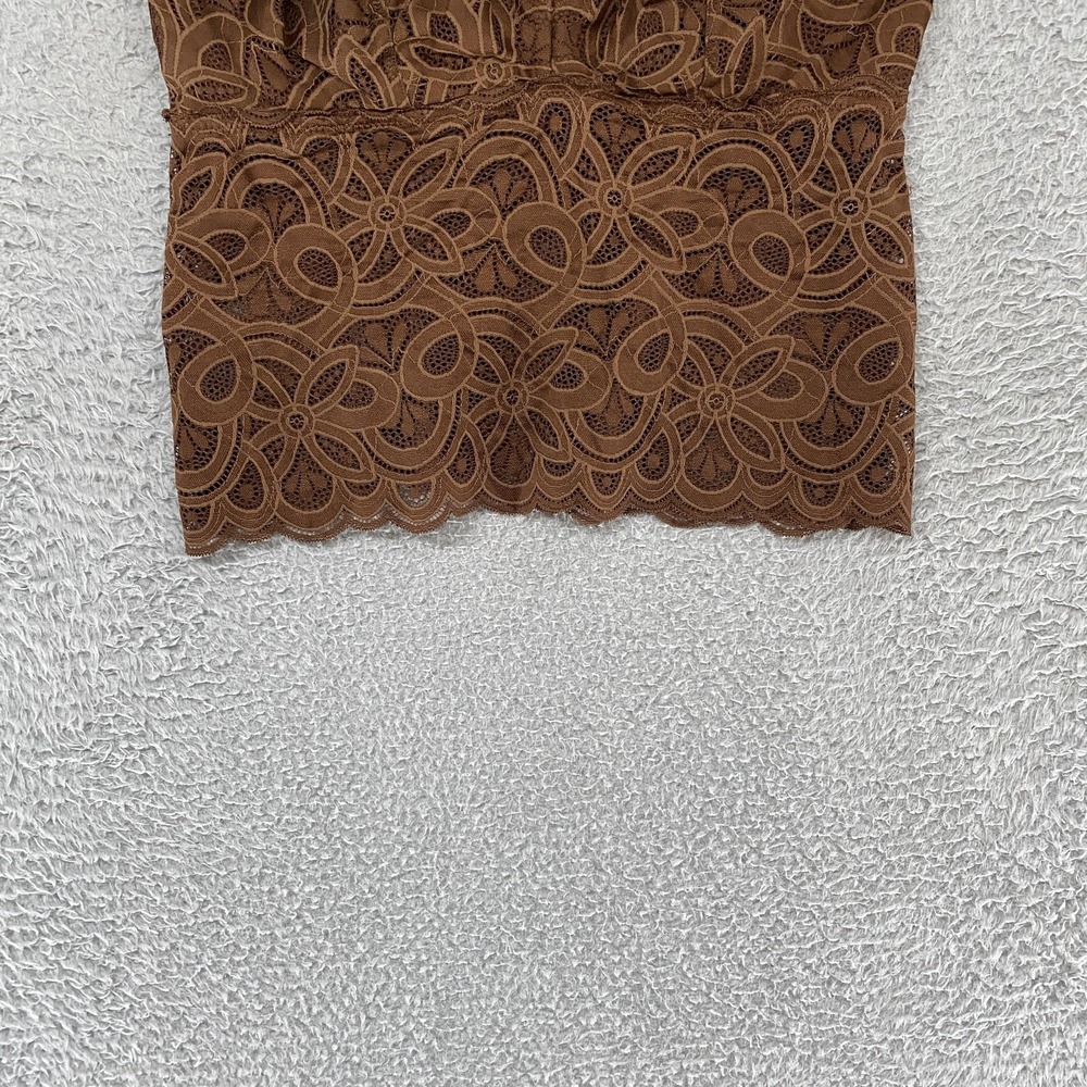 Aerie Y2K Babydoll Tank Womens M DD Brown Floral Lace Tanktop Fairy Earthy - Picture 2 of 12